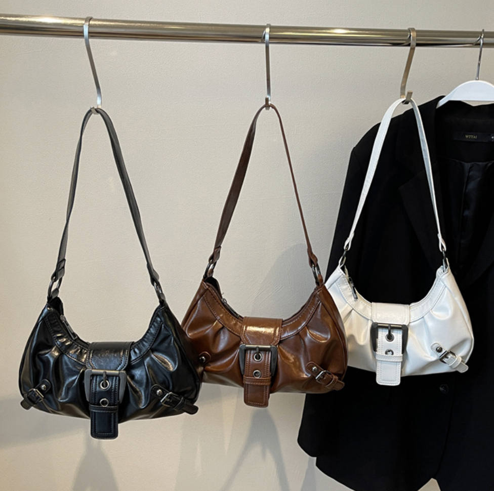 BUCKLE LEATHER MINI BAG (3c.)