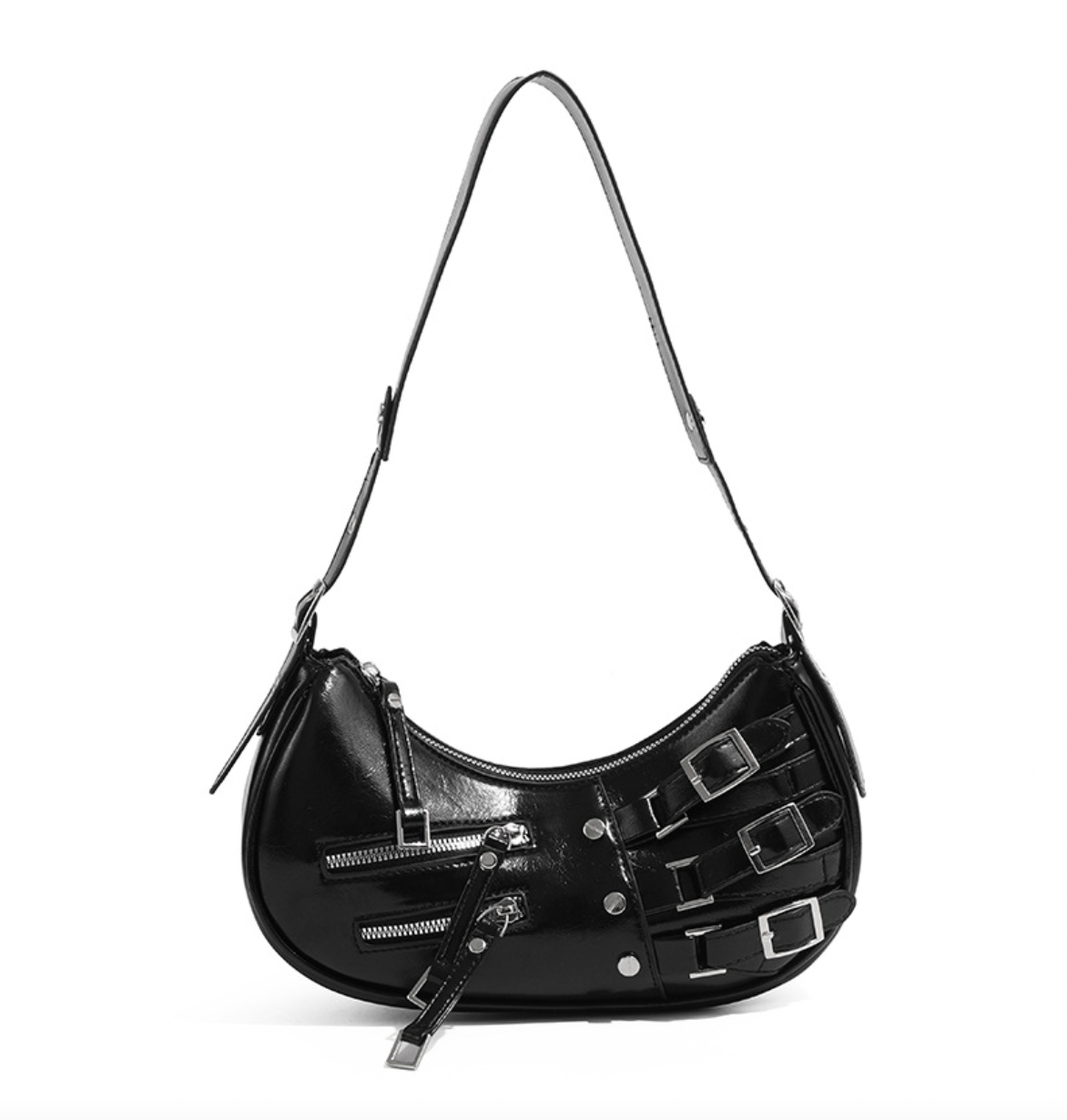 TRIPLE BUCKLE SHOULDER BAG (4c.)