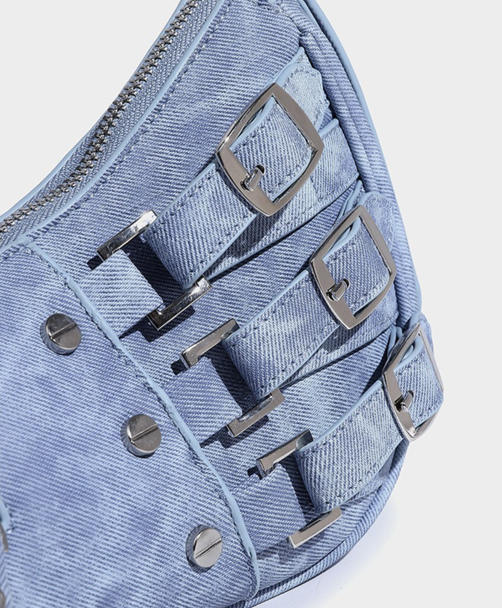 TRIPLE BUCKLE SHOULDER BAG (4c.)