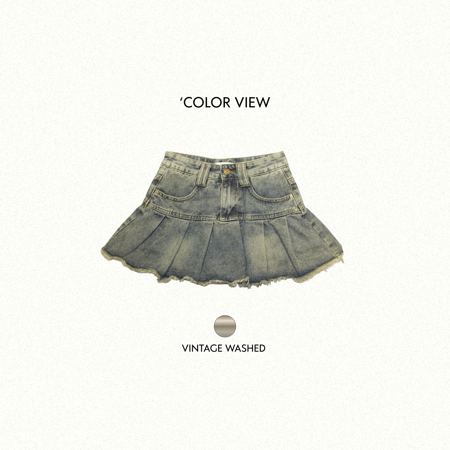 Vintage Denim Pleated Skirt