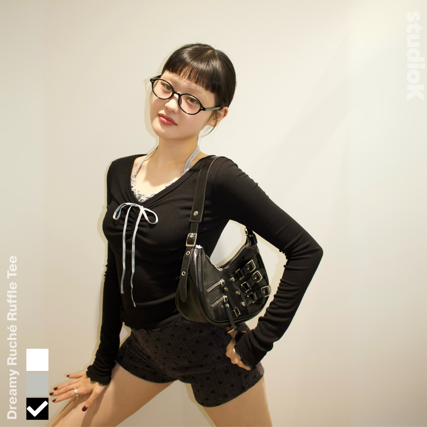 'Dreamy Ruché Ruffle Top (3c.)