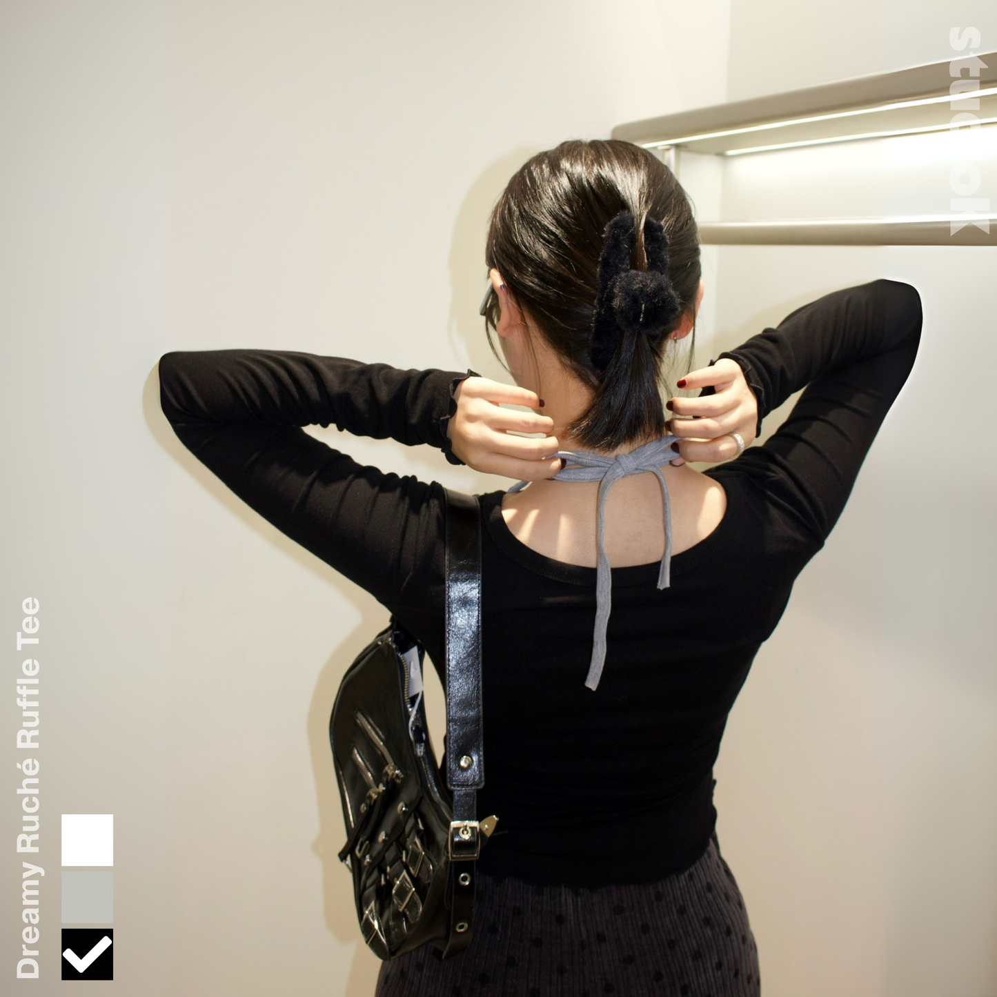 'Dreamy Ruché Ruffle Top (3c.)