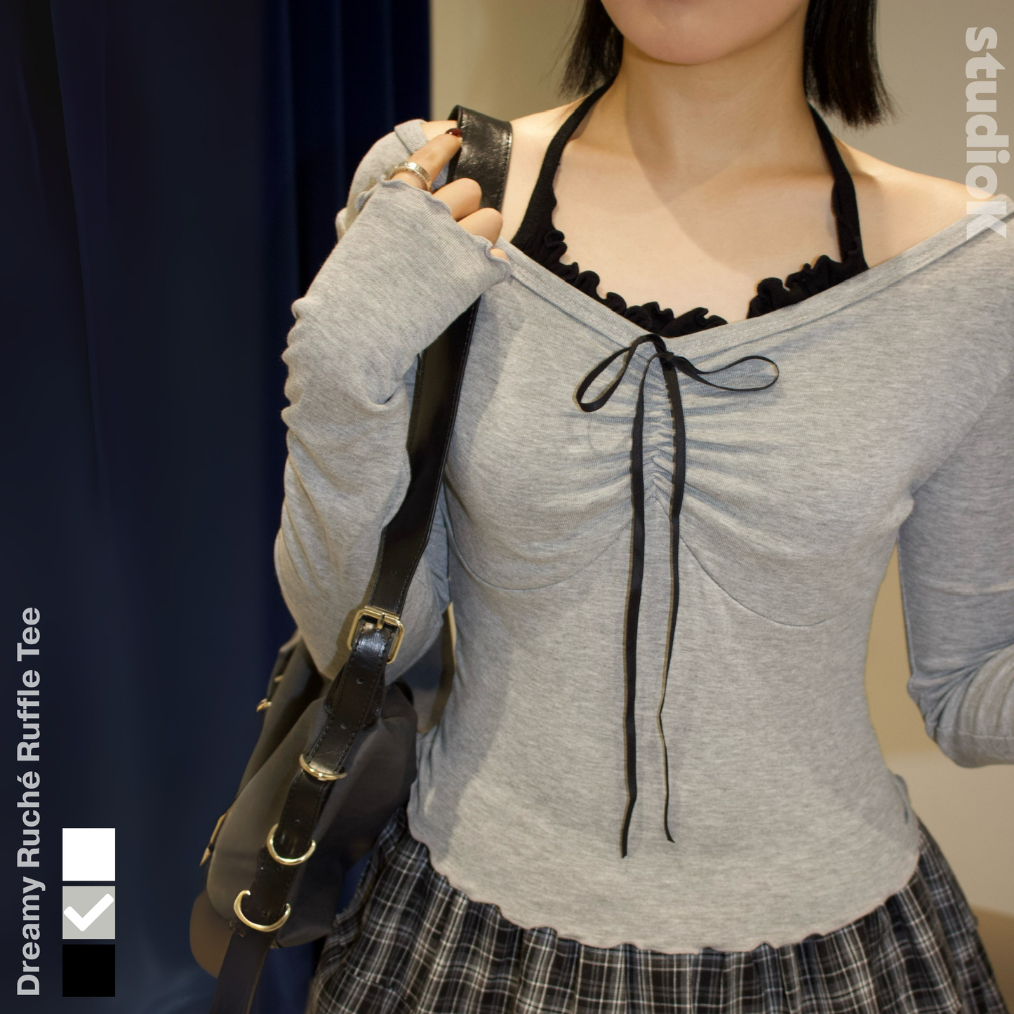 'Dreamy Ruché Ruffle Top (3c.)