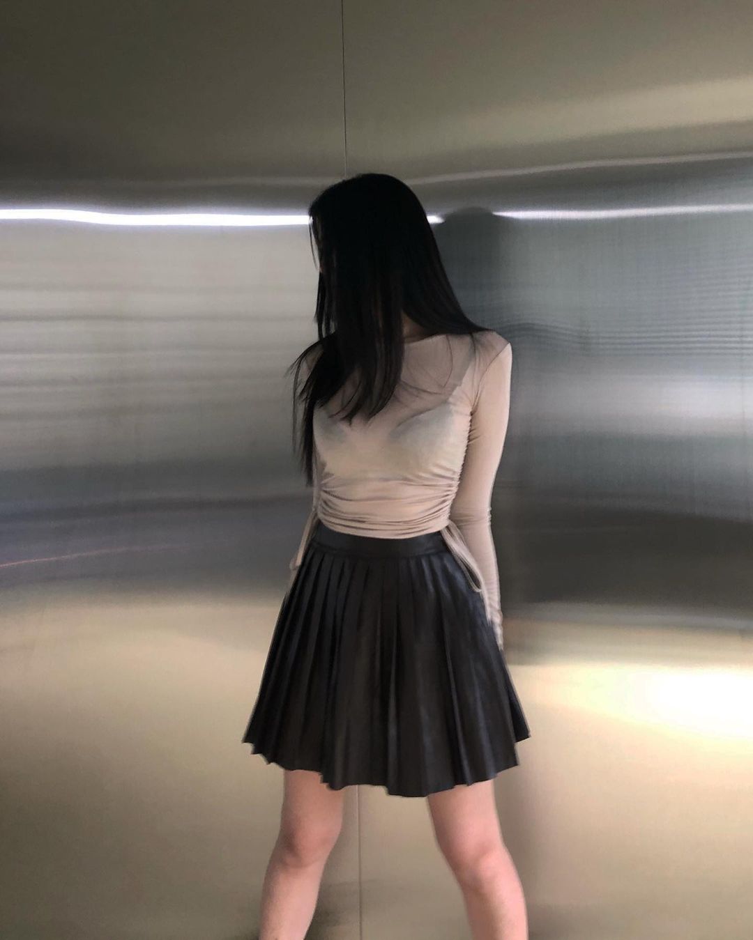 Drawstring Ruched Side Crop Longsleeve
