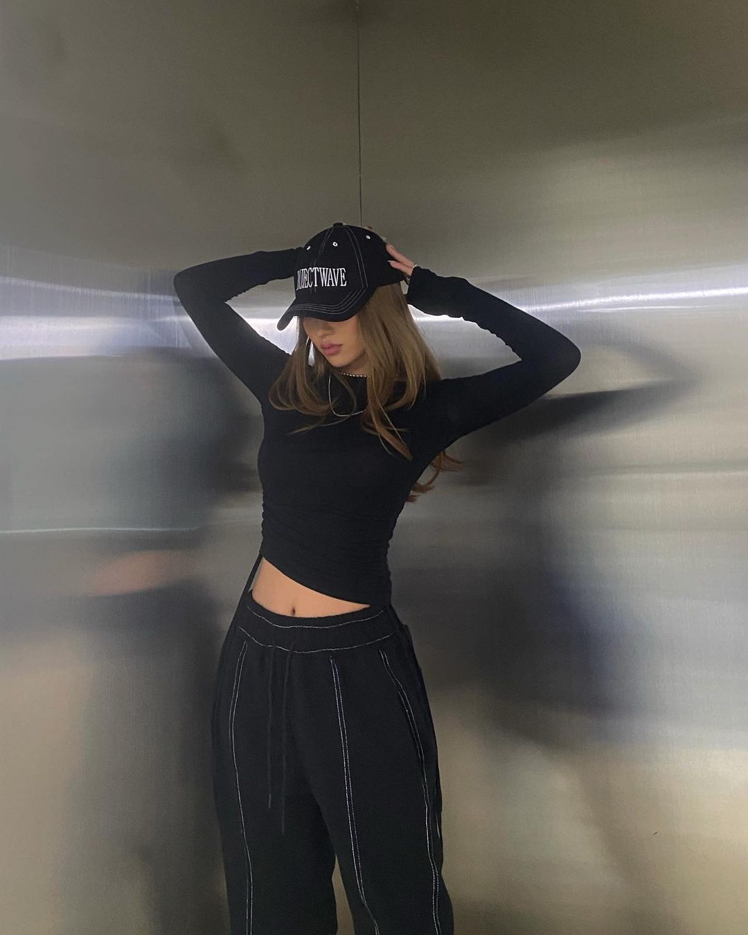 Drawstring Ruched Side Crop Longsleeve