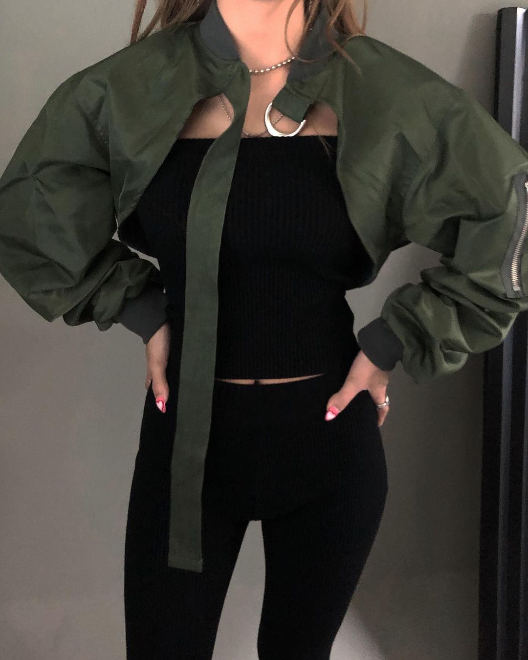 Stylish Cropped Bomber Jacket