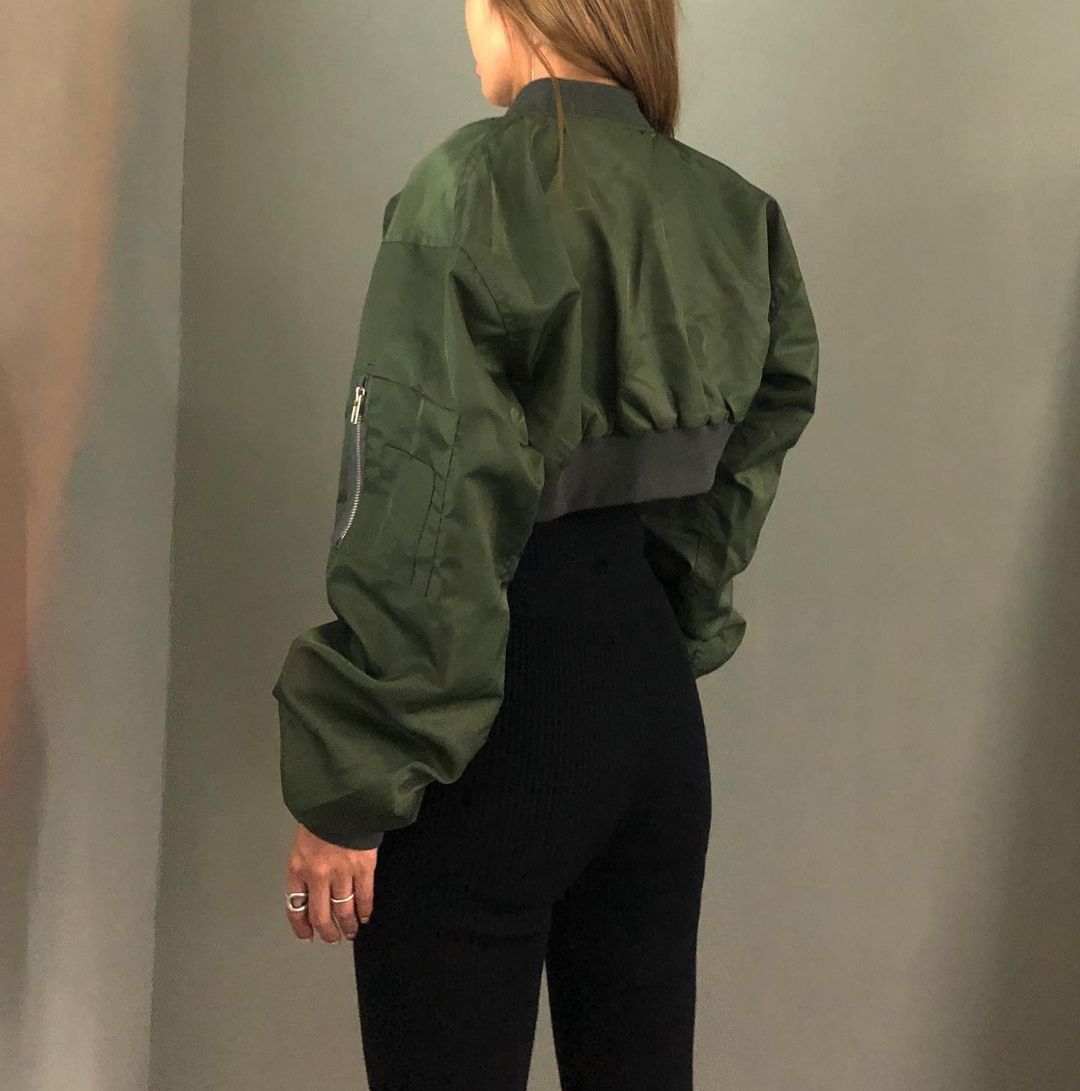 Stylish Cropped Bomber Jacket