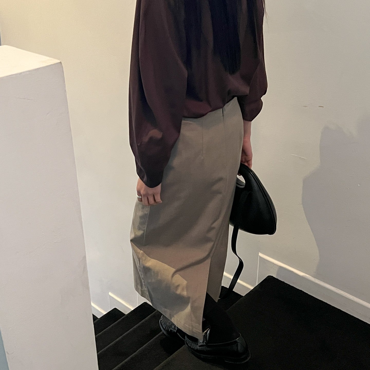 H-Line Linen Midi Skirt