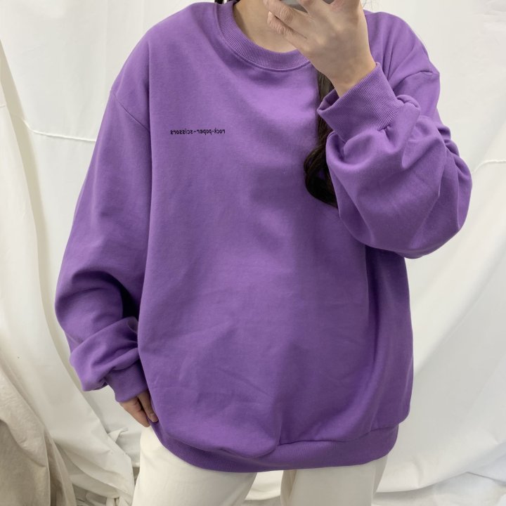 Graphic Oversized Crew Neck Jumper (Rock-Paper-Scissors)