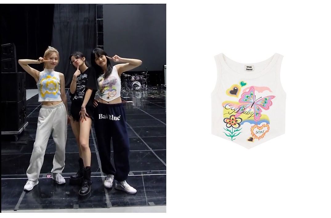Y2K Graphic Open-back Crop Tanktop
