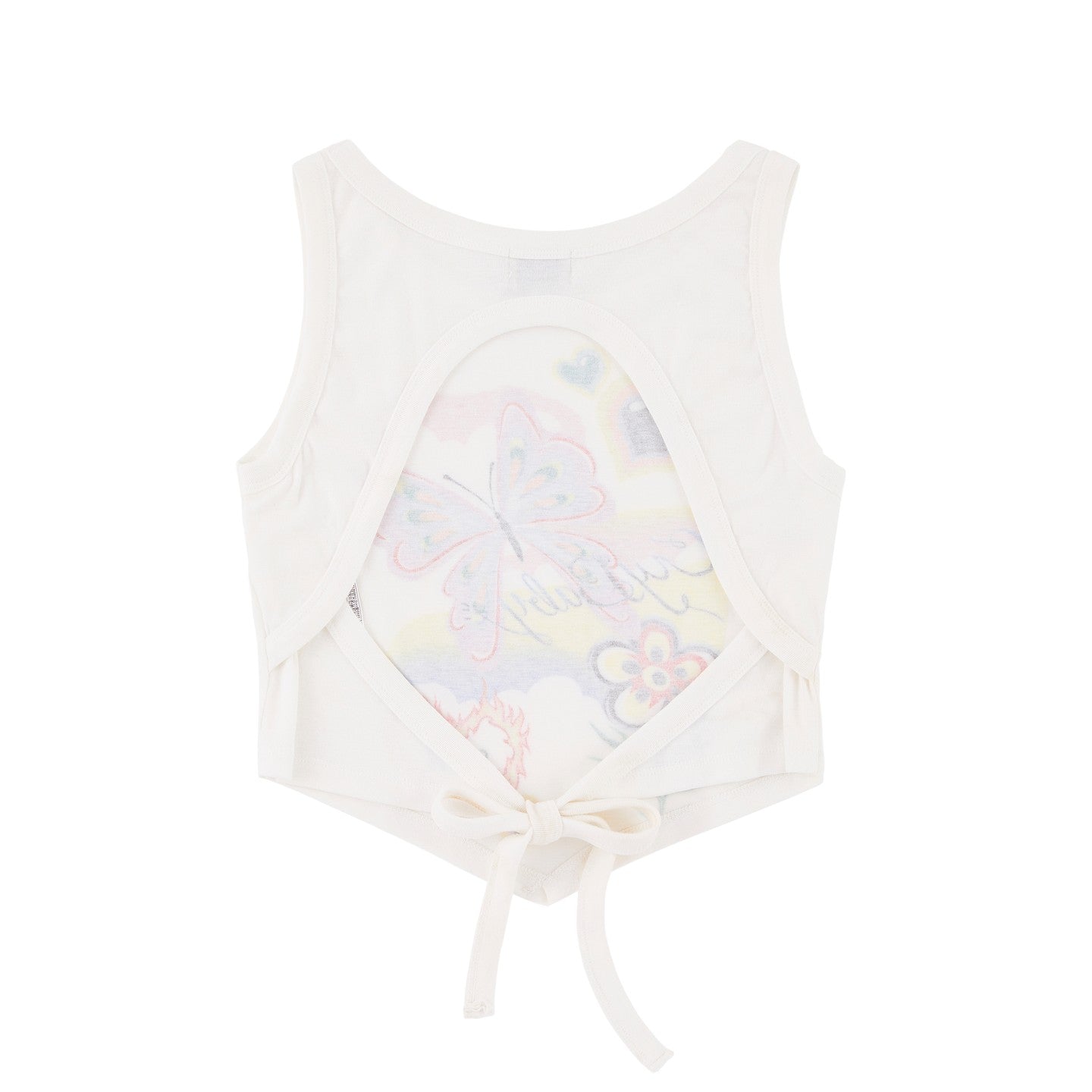 Y2K Graphic Open-back Crop Tanktop