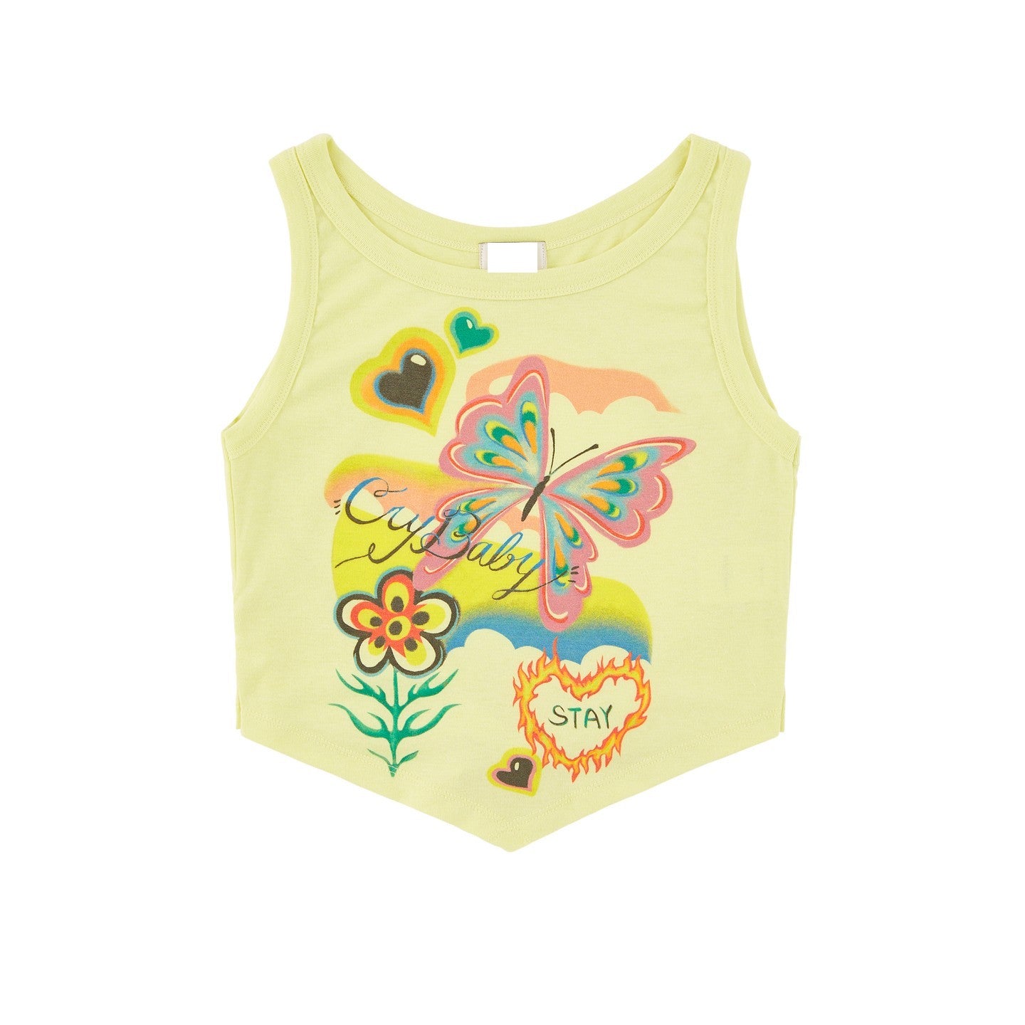 Y2K Graphic Open-back Crop Tanktop