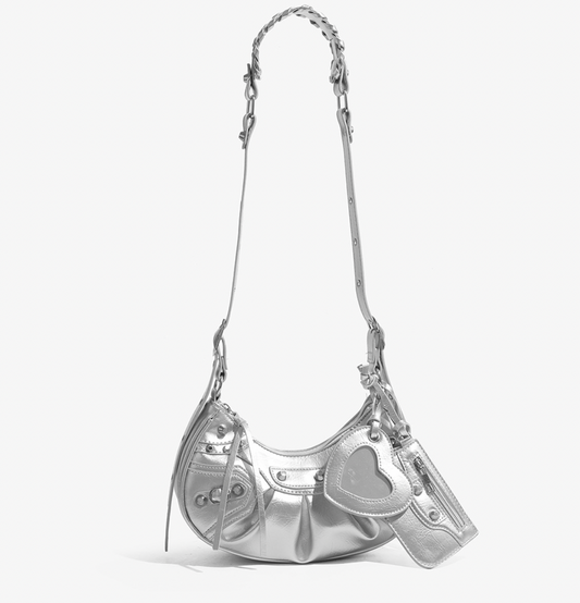 CRINKLE LEATHER CHARM BAG (3c.)