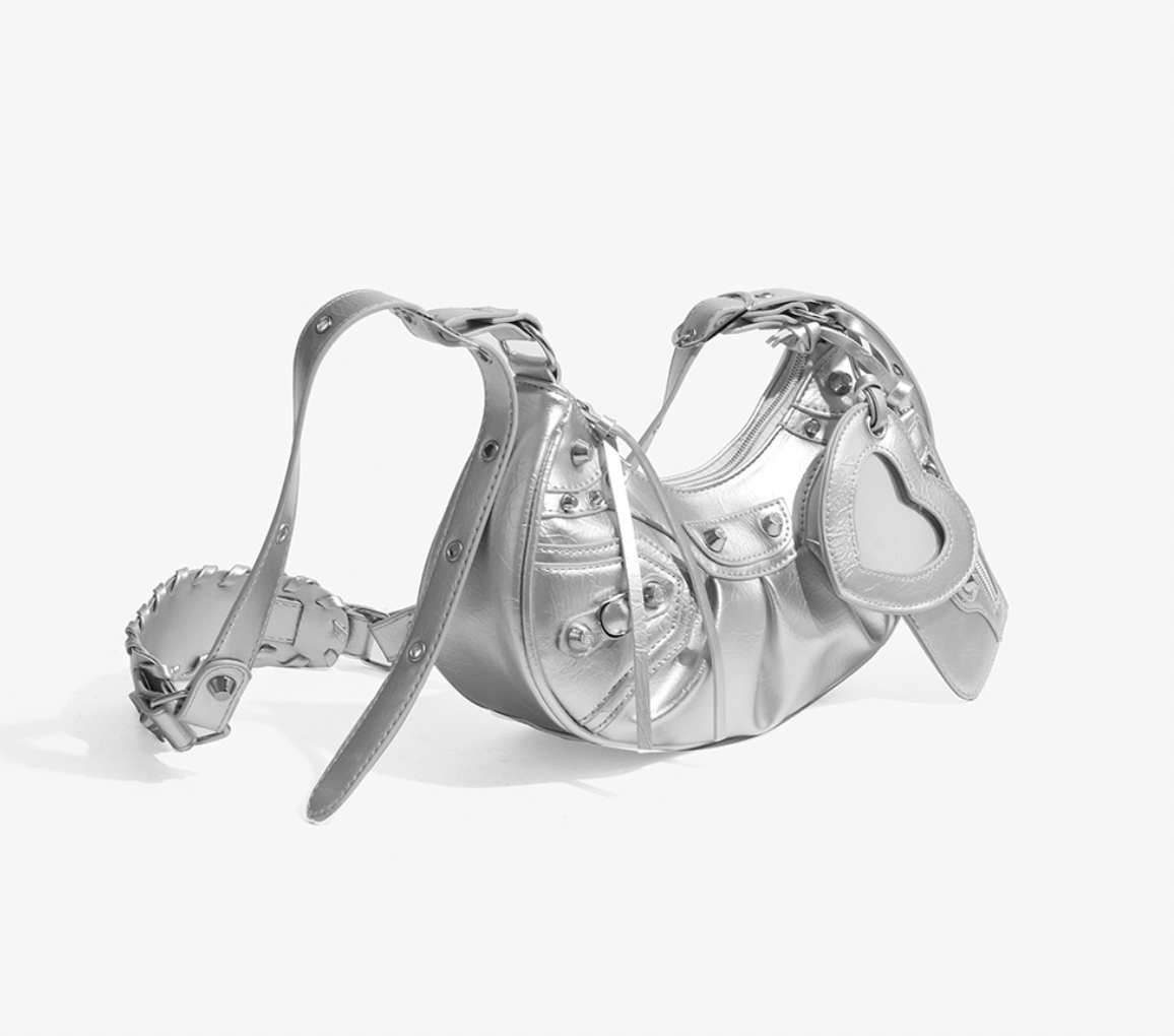 CRINKLE LEATHER CHARM BAG (3c.)