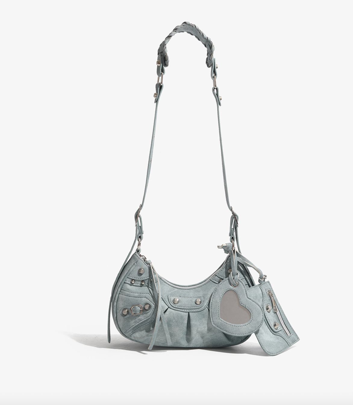 CRINKLE LEATHER CHARM BAG (3c.)