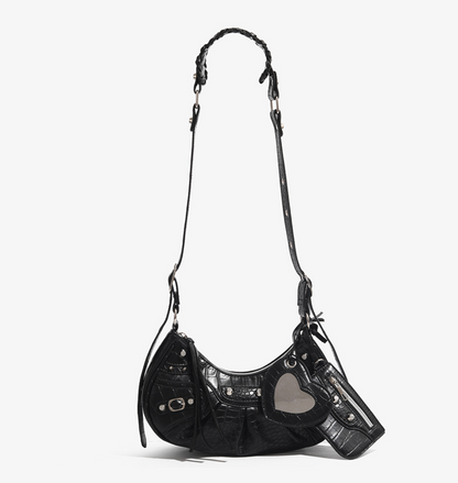 CRINKLE LEATHER CHARM BAG (3c.)
