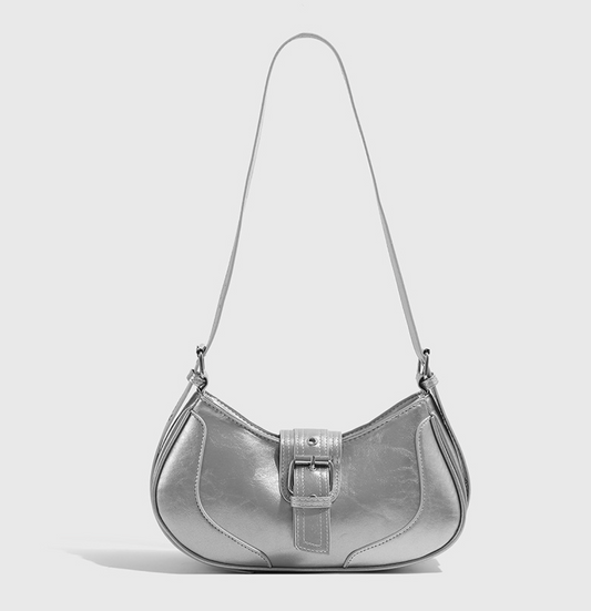 BOLD BUCKLE LETHER HANDBAG (3c.)