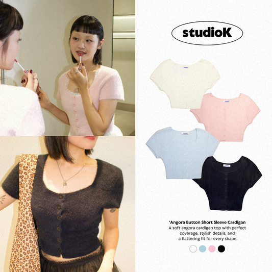 Angora Button Short Sleeve Cardigan (4c.)