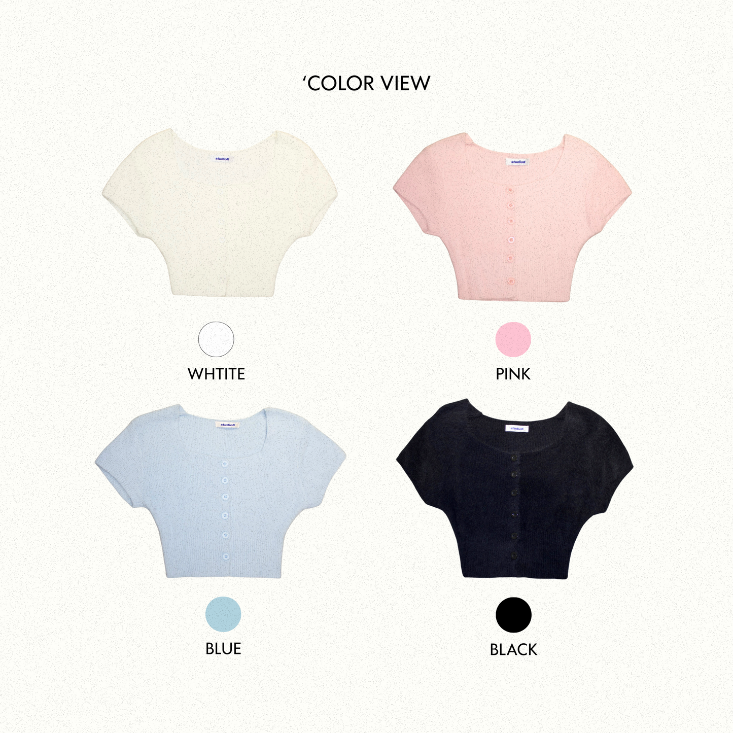 Angora Button Short Sleeve Cardigan (4c.)