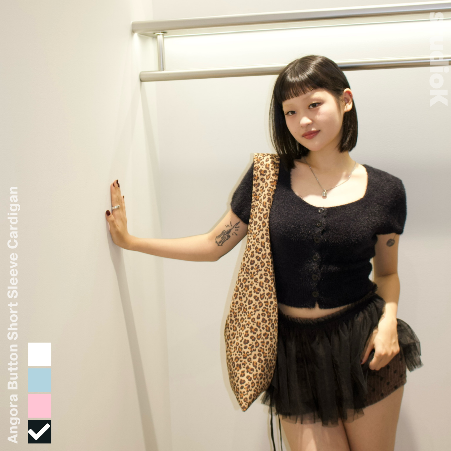 Angora Button Short Sleeve Cardigan (4c.)