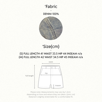 Vintage Denim Pleated Skirt