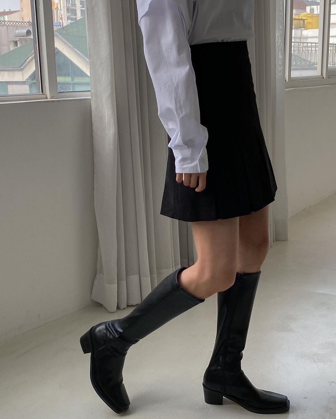 High Waist Pleated Skirt