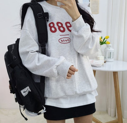 "1988" Graphic Oversized Crew Neck Jumper (3c.)