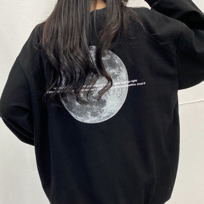 "The Moon" Graphic Oversized Crew Neck Jumper (2c.)