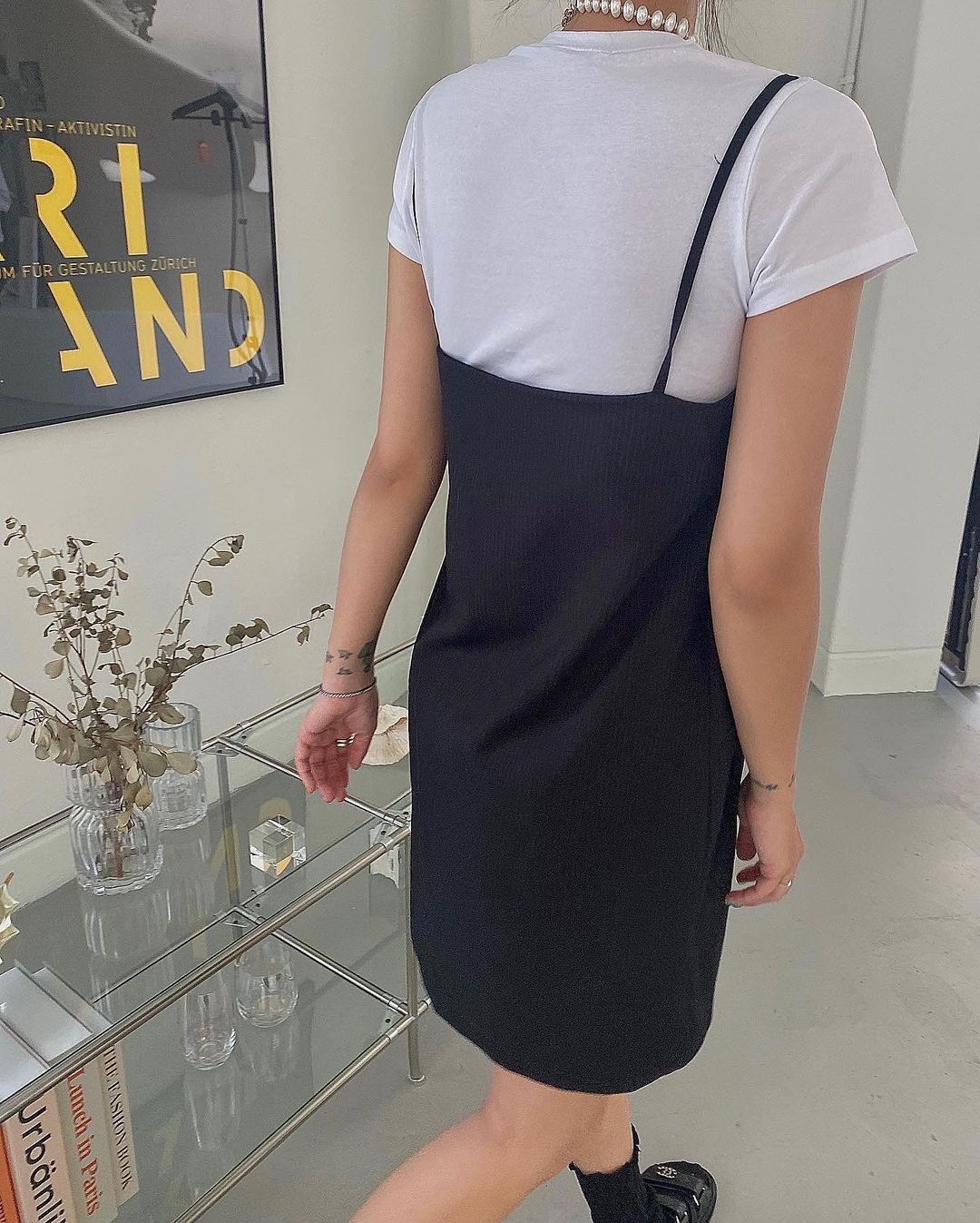 Ribbed Stripe Mini Dress