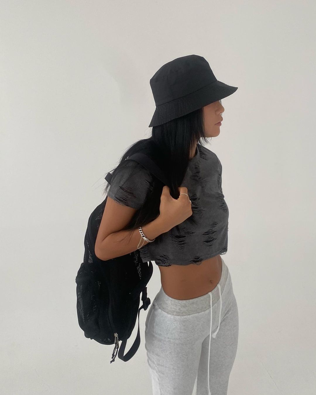 Grunge Style Ripped Crop Top
