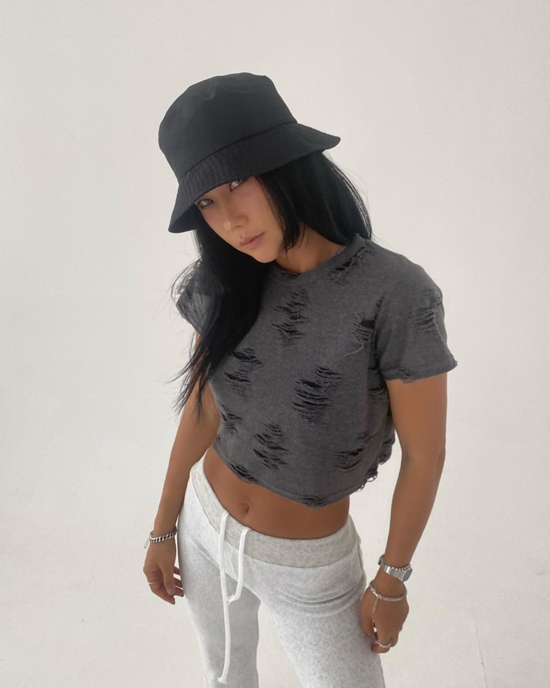 Grunge Style Ripped Crop Top