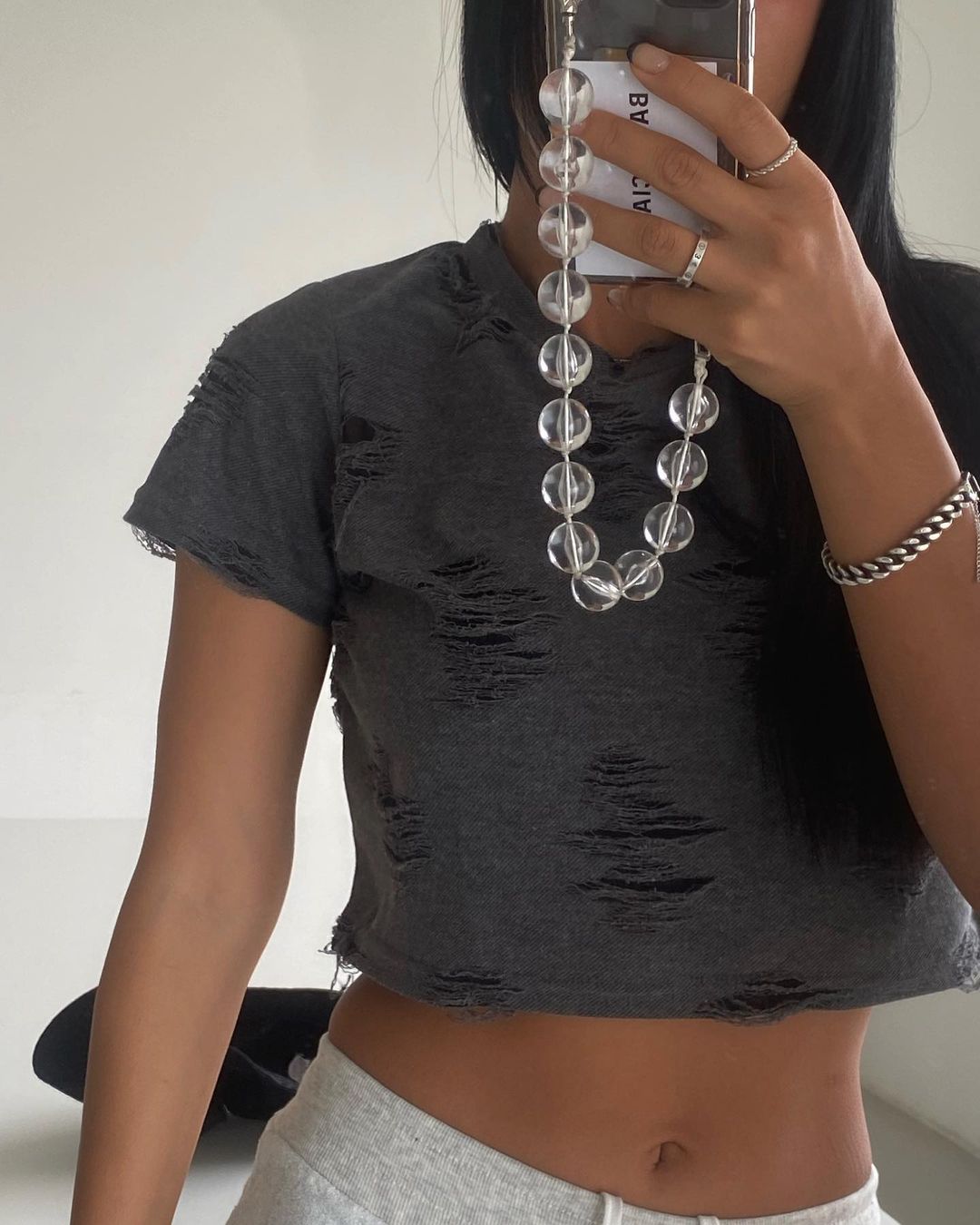 Grunge Style Ripped Crop Top