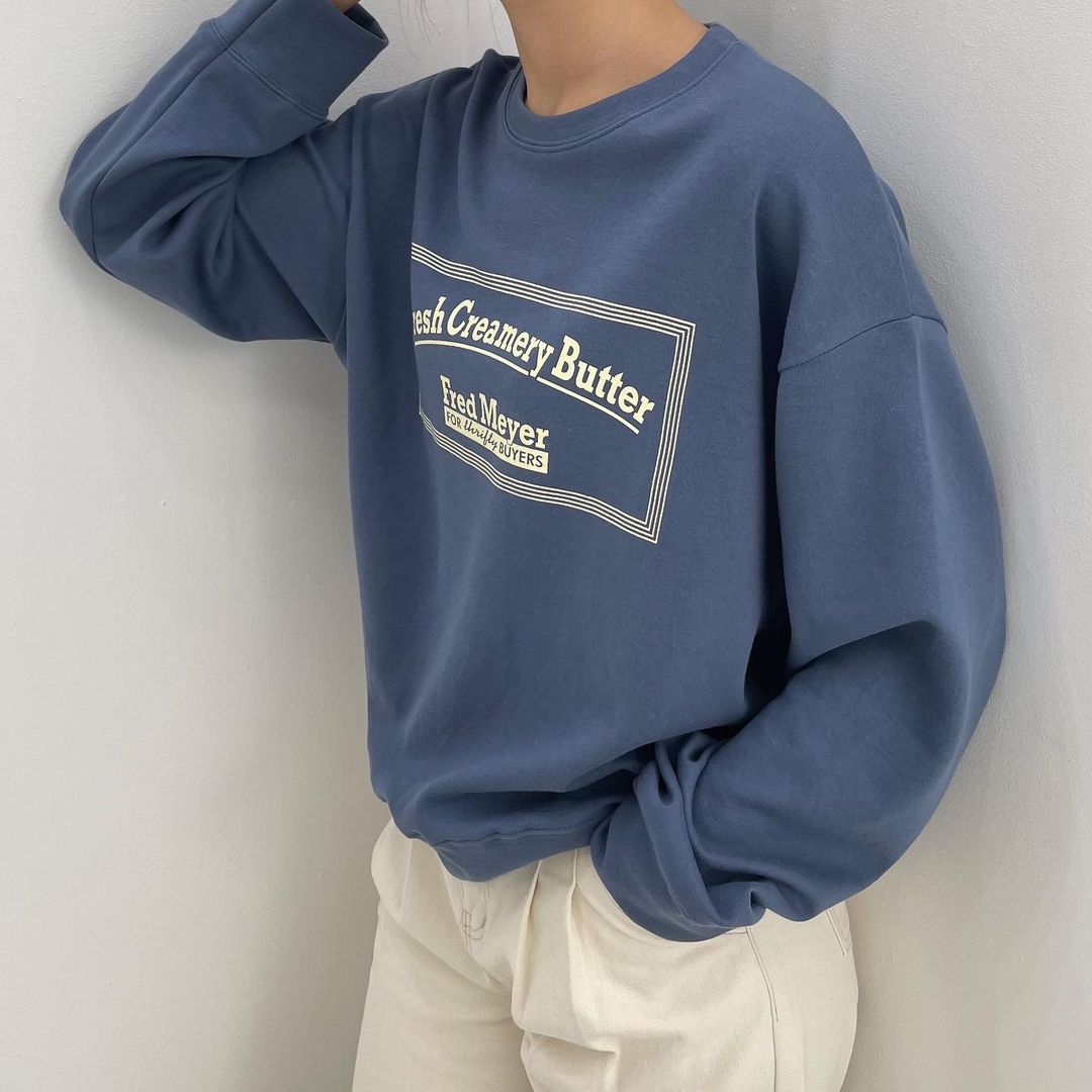 Graphic Crew Neck Jumper (Fresh Creamery Butter)