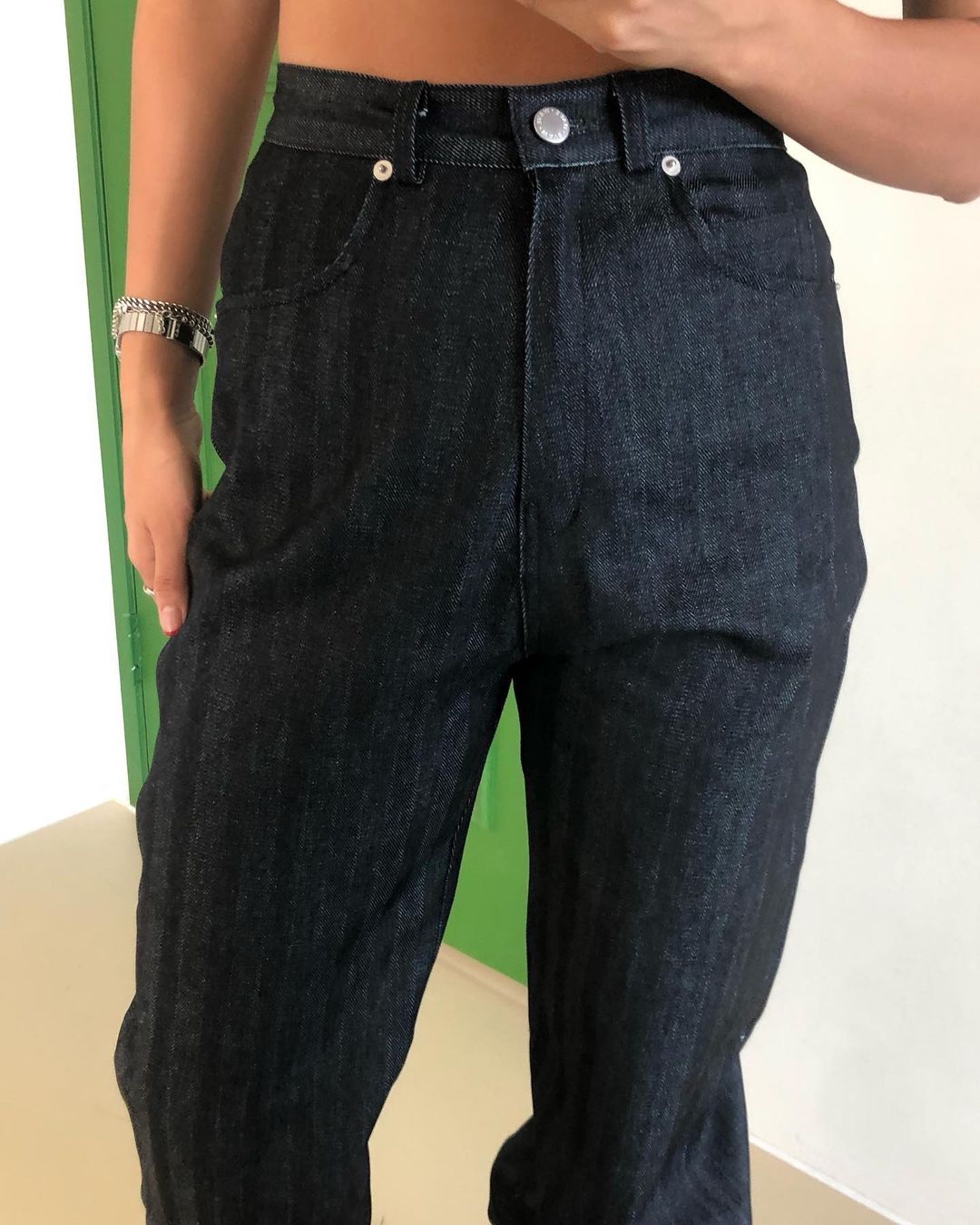 Tweed Pattern Indigo Black Denim