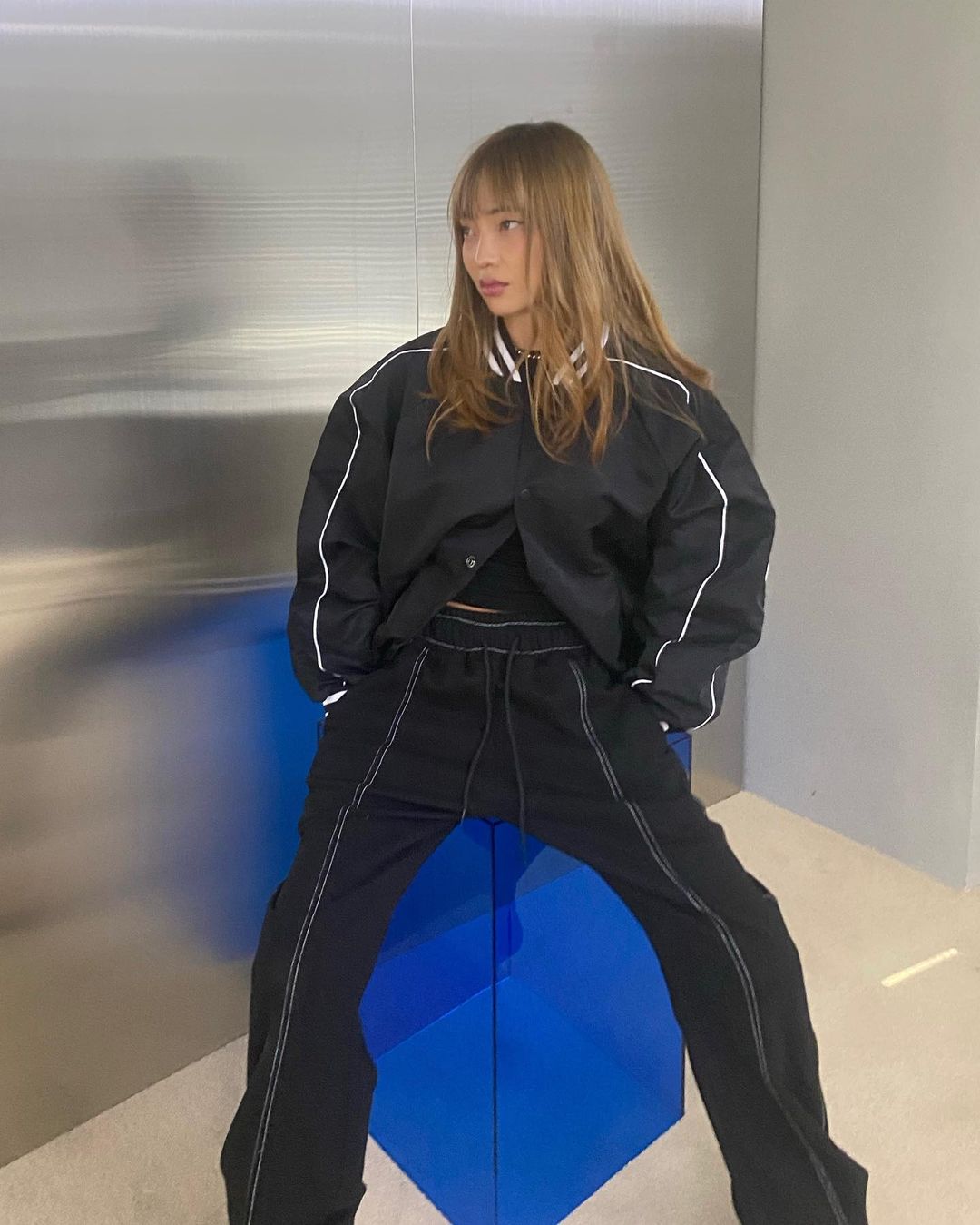 Panelled Sweatpant with Stitch Lines
