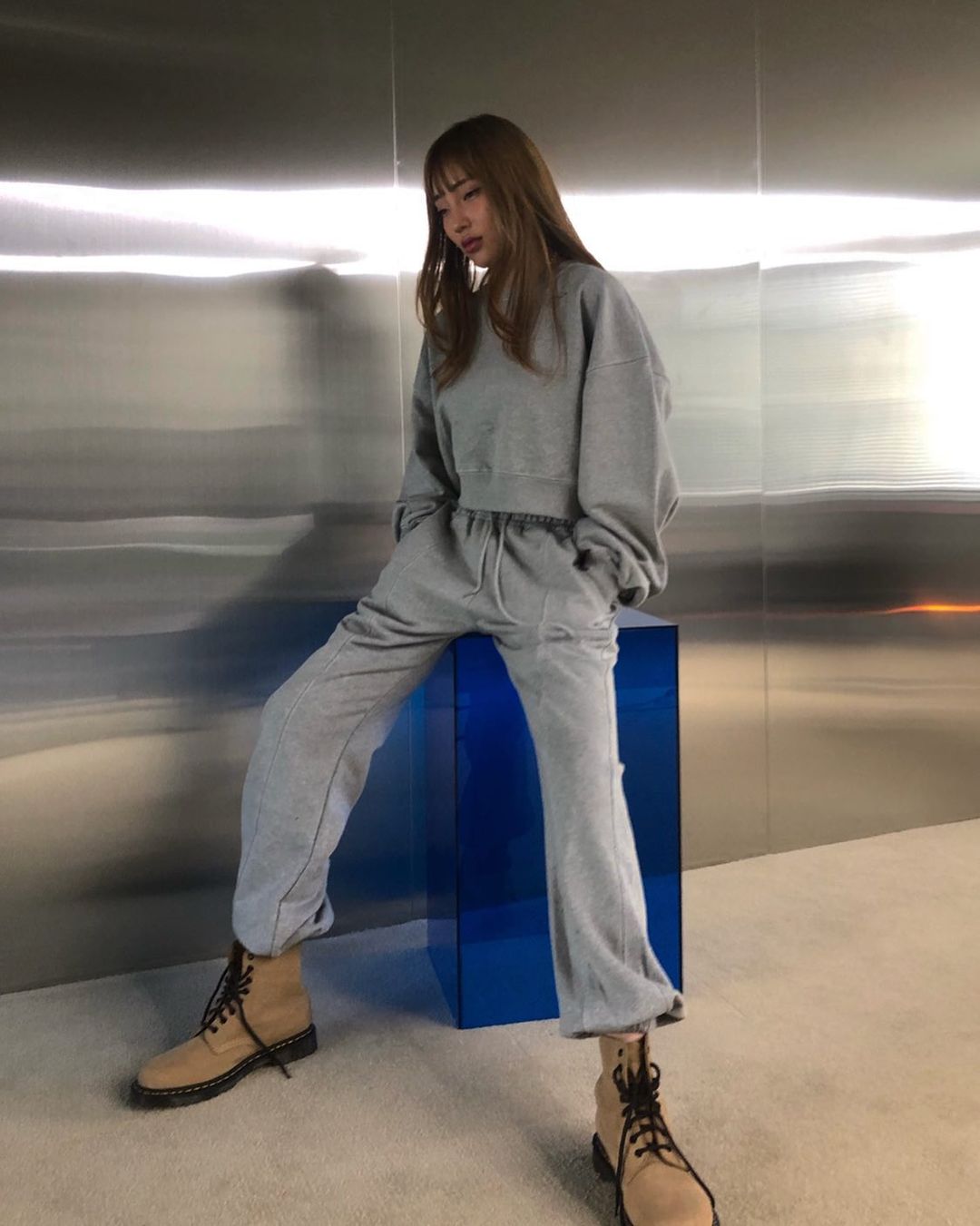 Panelled Sweatpant with Stitch Lines