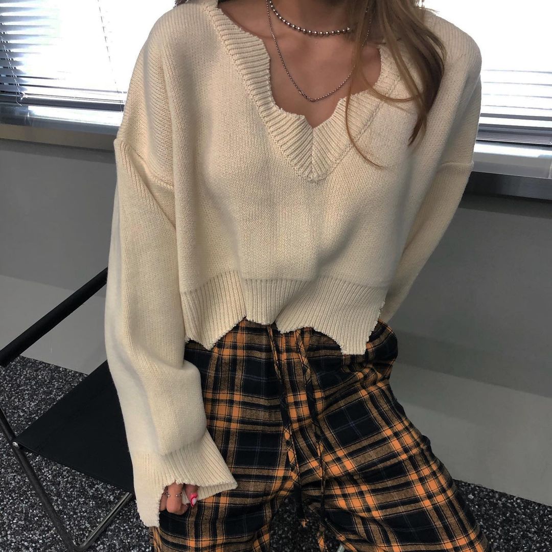 Plaid Straight Leg Pants