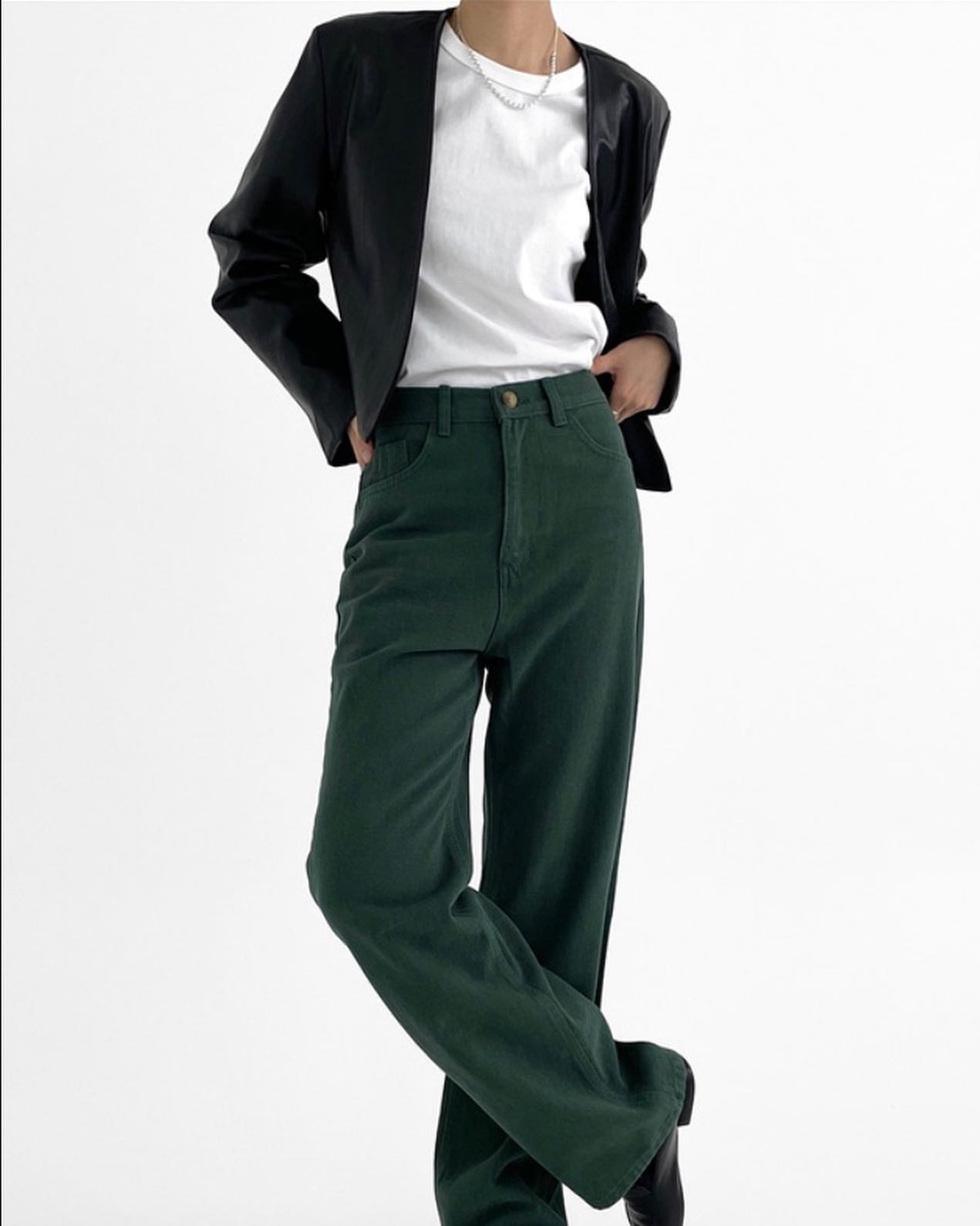 High-rise Straight Leg Pants