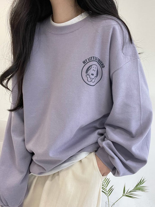 Graphic Oversized Crew Neck Jumper (My Little Friend)