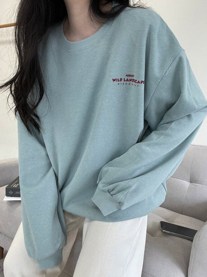 "Wild Landscape" Graphic Oversized Crew Neck Jumper (2c.)