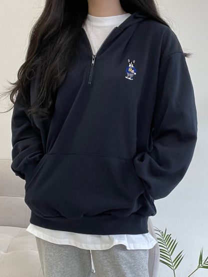 "Bulldog Footie Player Hoodie" Graphic Oversized Crew Neck Jumper (2c.)