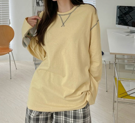 Relaxed Long Sleeve with Stitch Line