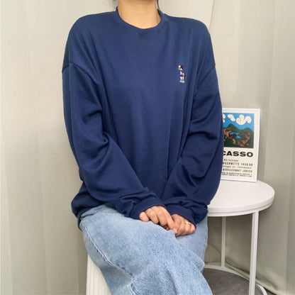 "Bulldog Player" Graphic Oversized Crew Neck Jumper (3c.)