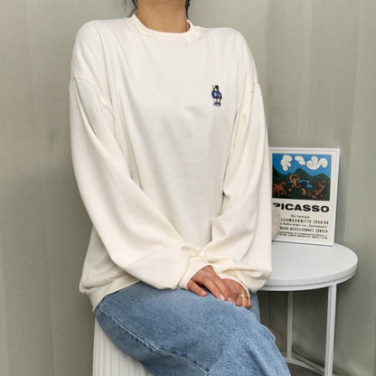 "Bulldog Player" Graphic Oversized Crew Neck Jumper (3c.)