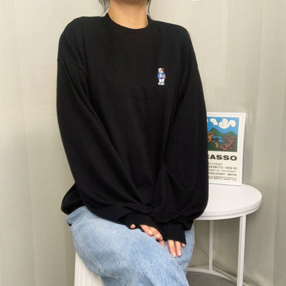 "Bulldog Player" Graphic Oversized Crew Neck Jumper (3c.)