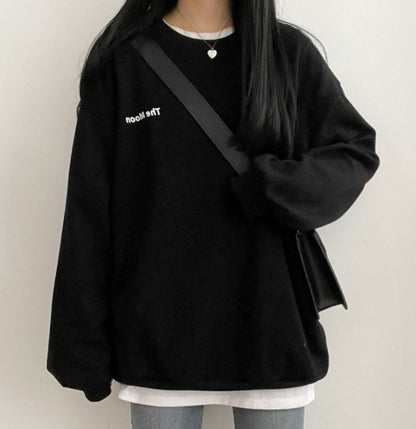 "The Moon" Graphic Oversized Crew Neck Jumper (2c.)