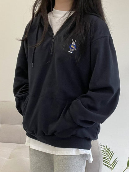 "Bulldog Footie Player Hoodie" Graphic Oversized Crew Neck Jumper (2c.)