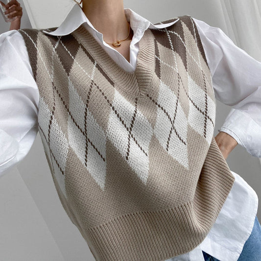 Argyle Pattern Sweater Vest