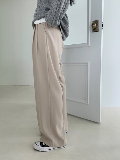 Solid High Rise Tailored Slacks