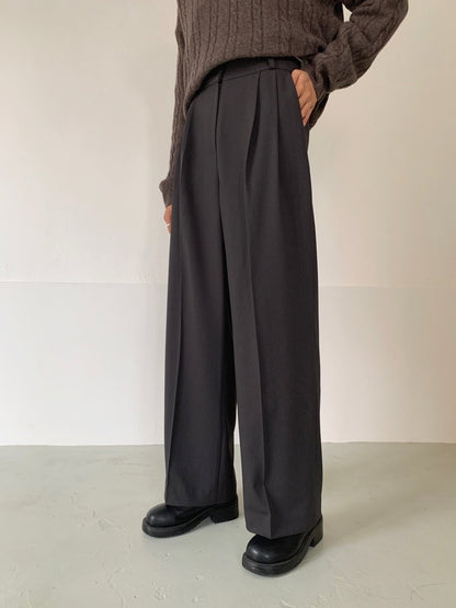 Solid High Rise Tailored Slacks